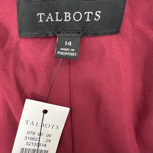 Talbots Pants Size 14 Navy Wool Blend Windowpane Slim-leg NWT - Picture 6 of 9
